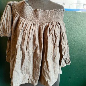 bunched off the shoulder top